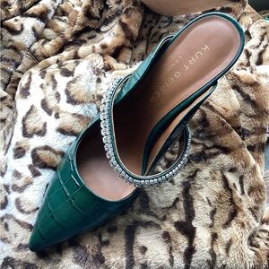 Kurt Geiger Green Embellished Mules